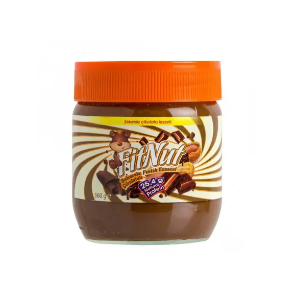 FitNut Çikolatalı Şekersiz Fıstık Ezmesi 360g resmi